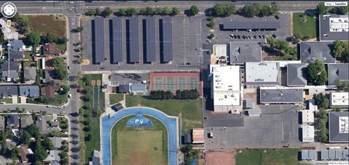 Aerial Photo of PVHS Solar Panels